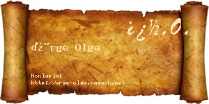 Ürge Olga névjegykártya