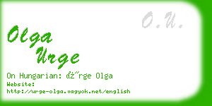 olga urge business card